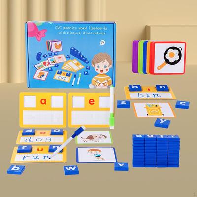 Bambini Gioco di ortografia dell'alfabeto Blocco di legno Giocattolo sensoriale Costruzione di parole
