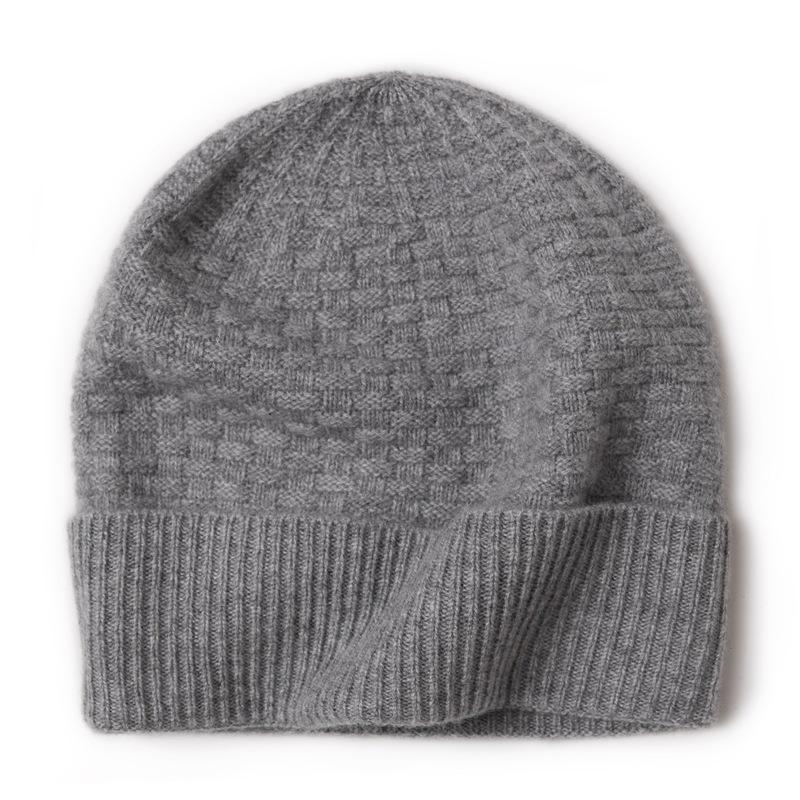 Unisex 100% Pure Cashmere Knitted Hat for Autumn and Winter - Classic, Versatile, and Warm