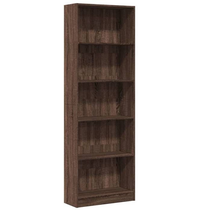 VidaXL Bibliothèque chêne marron 60x24x176 cm bois d'ingénierie, étagère à livres, porte-livres, support à livres, armoire 857827