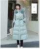 Women’s Long Hooded Windproof Thicken Warm Winter Jacket With Belt