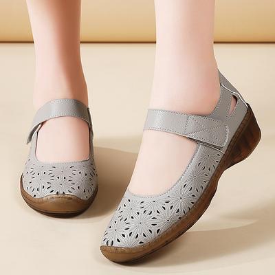 Women's Sandals Summer Mary Jane Beach Shoes Yellow Flat Shoes Casual Soft Walking Sandals for Girl Plus Size