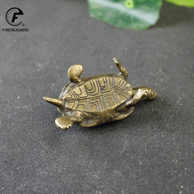 Vintage ορειχάλκινα ειδώλια ζώων χελωνών μακροζωίας Μινιατούρες τυχερές στολίδια επιφάνειας εργασίας Αξεσουάρ διακόσμησης σπιτιού Διακοσμητικά Feng Shui