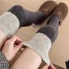 Женские шерстяные чулки выше колена, JK, matching color, тонкие компрессионные носки, теплые, на флисе, утолщенные, носки для ног, носки до колена/бедра