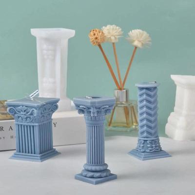 Stampo in silicone per candela pilastro di Roma Stampo in resina epossidica per pilastro a geometria irregolare Decorazioni per la casa Stampo per sapone colonna romana