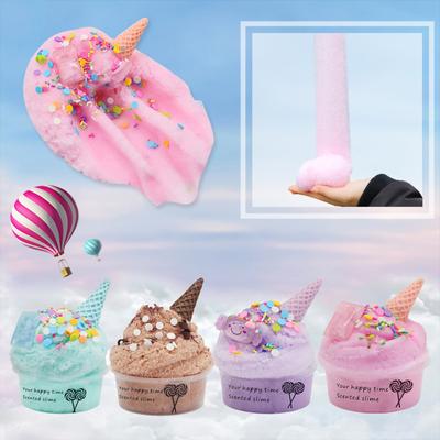 60ml Cotton Candy Cloud Ice Creamcone Slime Swirl Scented-Clay Toy