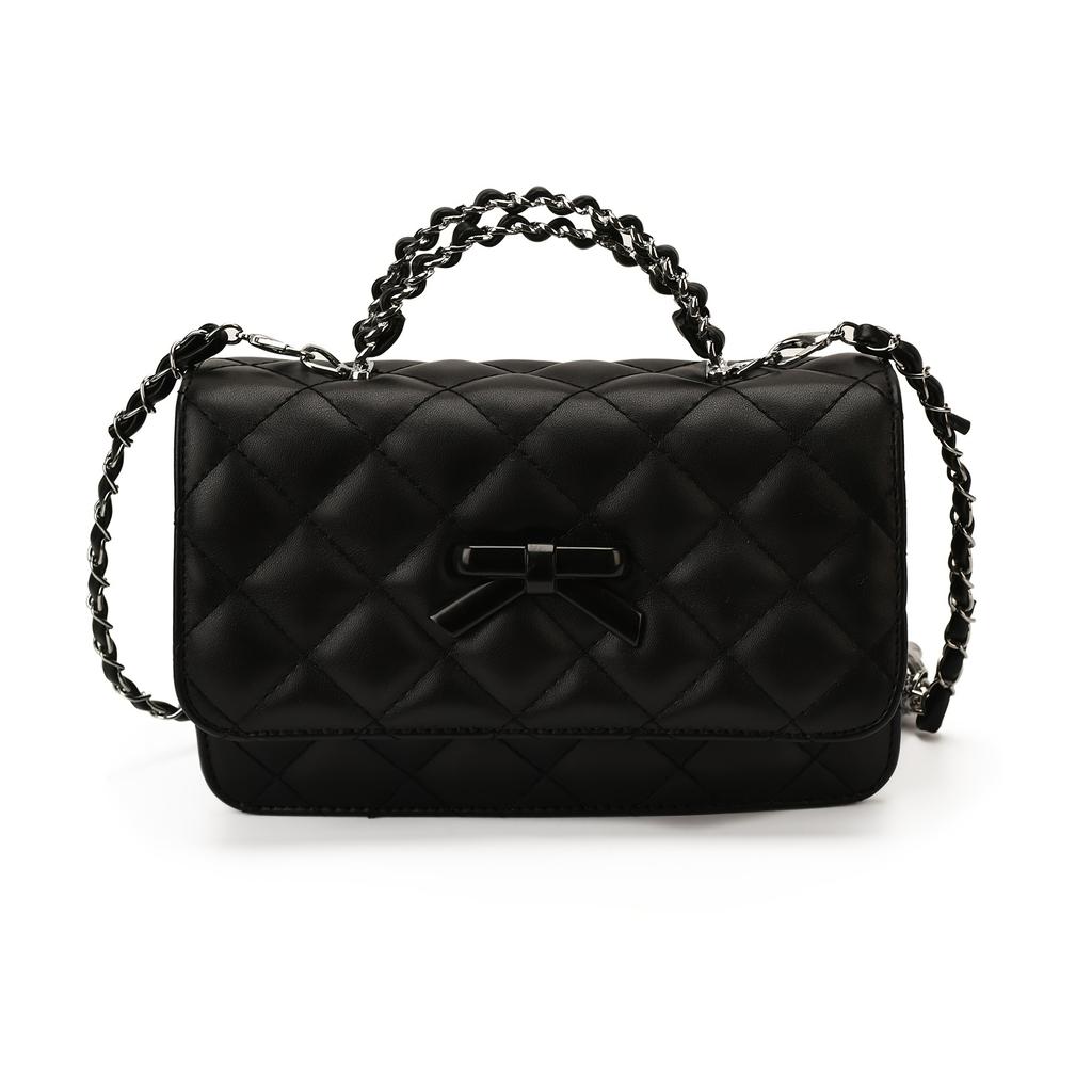 Sweet bow chain handbag, new design, elegant and versatile shoulder/crossbody bag, versatile, simple, stylish, and high-end commuting bag.