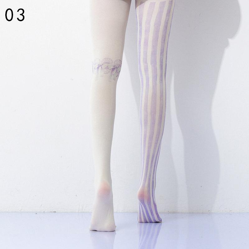 New Japanese Style Floral Printed Pantyhose Lolita Stockings Harajuku Tights Colorful Tropical Fish Cake Sushi Print Pantyhose