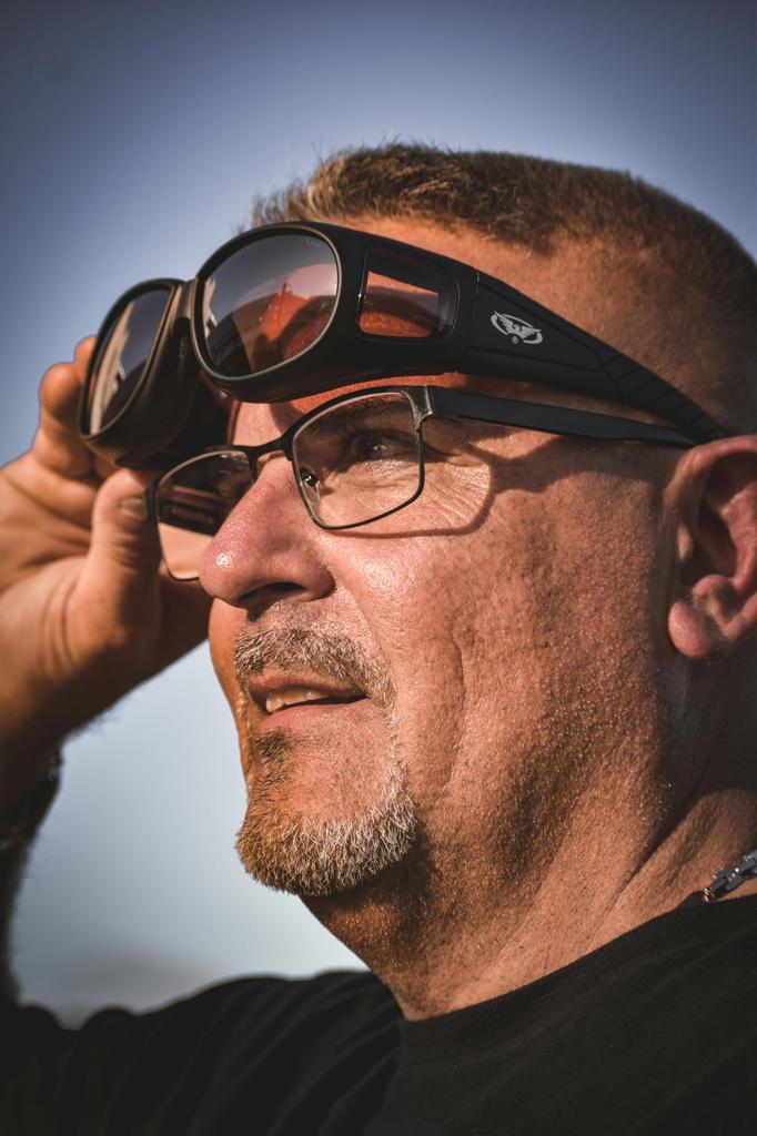 Global Vision Outfitter Motorcycle Riding Safety Matte Black Driving Mirror ANSI Sunglasses, Frame, Lens, Z87.1+