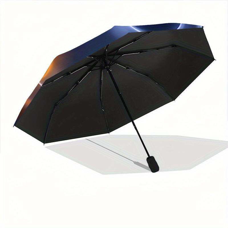 1pc Cat Spirit Automatic Open/Close, Foldable Compact Umbrella with 8-Rib Shaft, Perfect Gift For Men And Women, Casual Style, Vibrant Motif