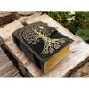 Tree of Life Grimoire Handmade leather journal Notebook Blank spell book of shadows Leather Celestial Gifts For Him Her