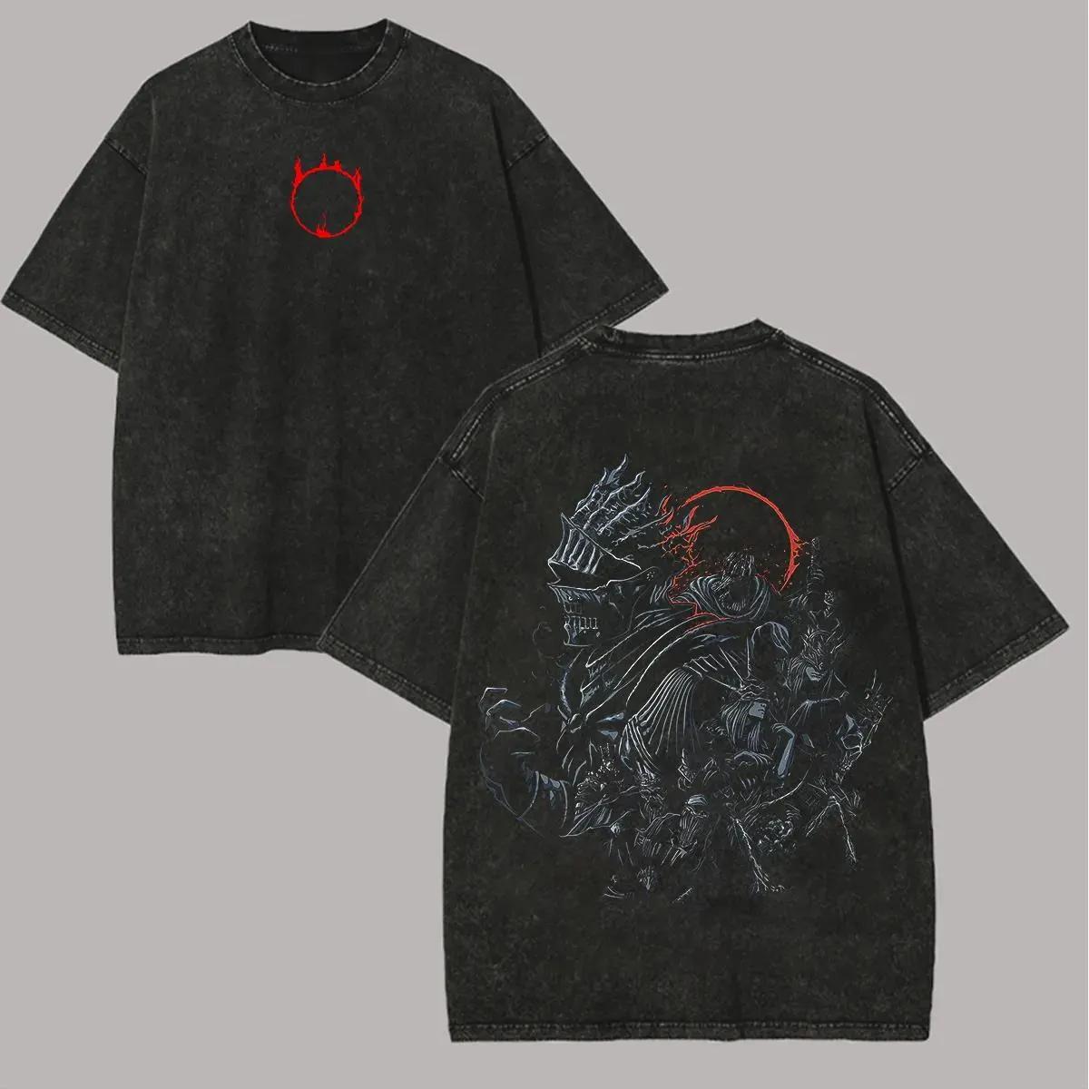 

Retro washed Soulsthemed Tshir inspired by Souls games featuring video game aesthetics metallic style and perfect as a Unisexs M