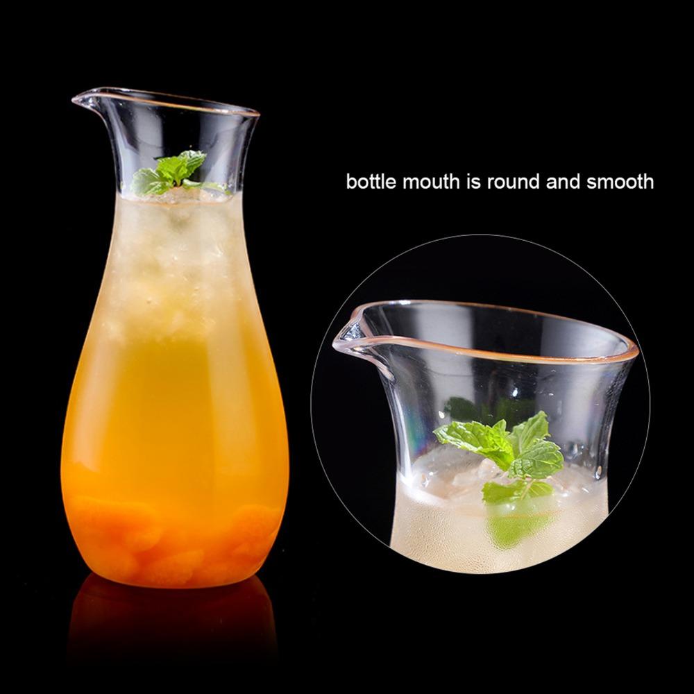 Transparent Juice Bottle Divided Hip Flask Wine Carafe Kettle Beverage Carafe  Fridge