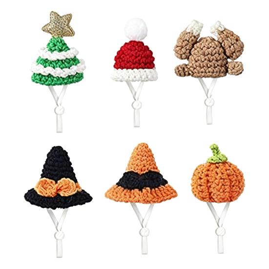 1 Set Goose Statue Mini Knitted Hat with Adjustable Strap Desktop Goose Crochet Cap