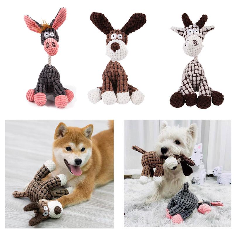 Pet Cartoon Animal Soundmaking Toys Pet Playmate Durable High Quality Canvas