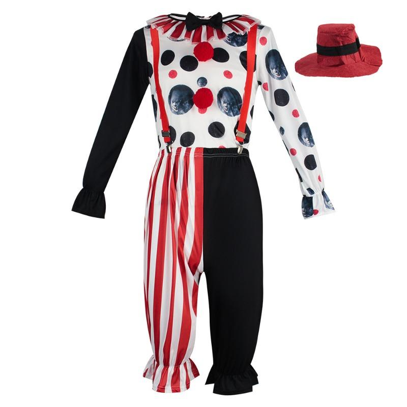 European and American Halloween circus clown costumes Variety of clown cos costumes Funny stage costumes
