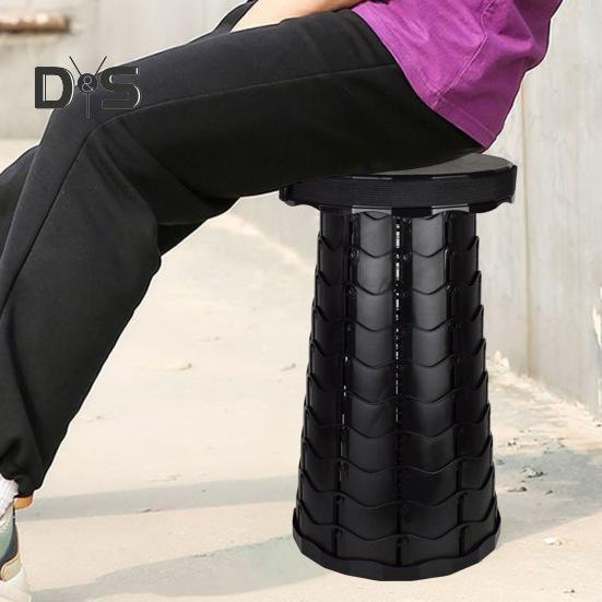 Zusammenklappbarer Klapphocker, leicht, 200 kg Tragkraft, tragbarer Campinghocker, einziehbarer Teleskophocker, faltbare Reise-Fußstütze für Camping