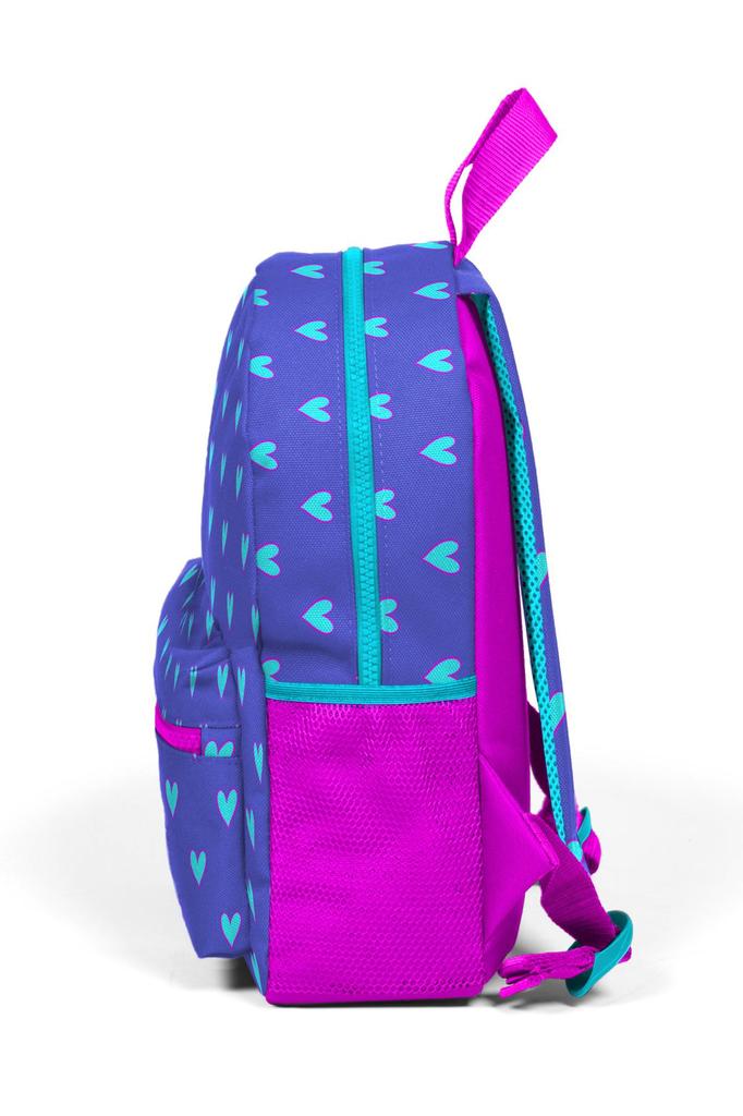 Tiny Nest Backpack Lavender Pink Heart Pattern Two Compartment 23506