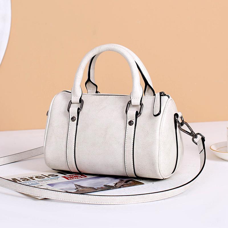 Sacs Bandoulière Séparés Grande Capacité pour Femmes Cuir Véritable Fashi Classique Féminin Bost Bag Sacs à Main Couleur Unie pour le Trajet de Dame