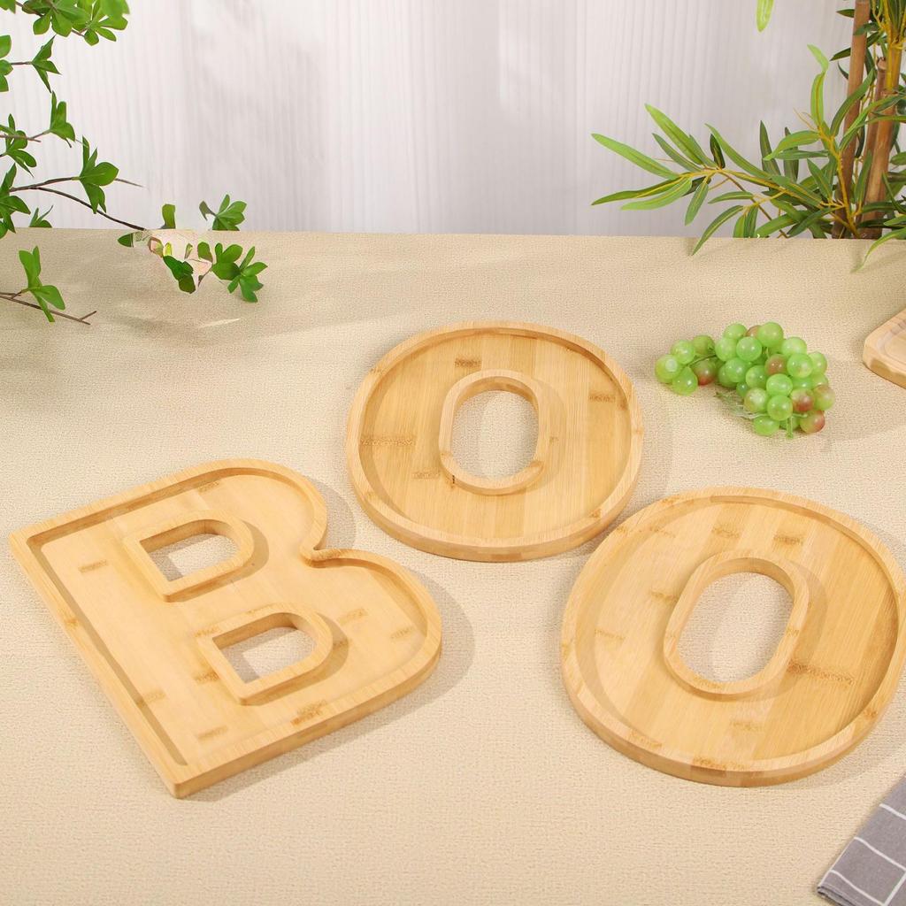 Halloween Tray Boo Charcuterie Boards Food Tray Set Wooden Platter Halloween Decorations for Home Kitchen Farmhouse Fall Table