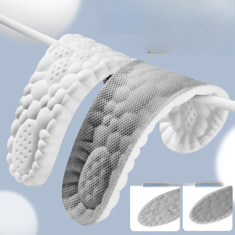 3pair Step on Insole Comfortable Massage Sports High Elastic Shock Antibacterial Deodorant Sweat Men Shoes Height Increase