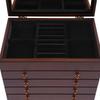 6-layer jewelry box, jewelry organizer, wooden jewelry case, large box, vintage jewelry box, large brown rectangular box