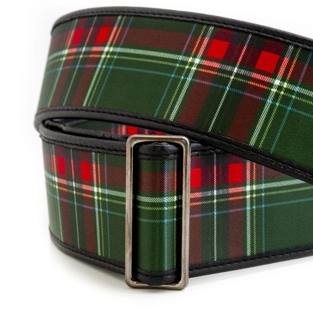 Straps Guitar 6cm Tartan Green RightOn! Strap, Wide, 95-150cm Long,