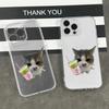 Cute Cat Phone Case For iPhone 17 17E 16E 16 15 11 12 14 13 Pro Max Plus 17Air Shockproof Transparent Cover Shell Fundas