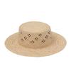 Women's Summer Hand-Woven Hollow Lafite Straw Hat Flat Top Wide Brim Sun Hat Outdoor Travel UV Protection Foldable Beach Visor