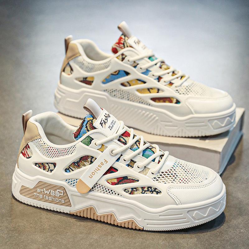 Men'S Shoes Mesh Design Men'S Board Shoes Tide Brand Sports And Leisure Small White Tide Shoes