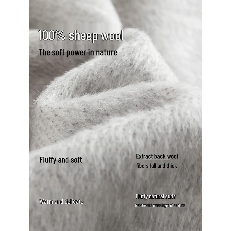 XWI Women's 100% Wool Stand Collar Double-Faced Winter Coat