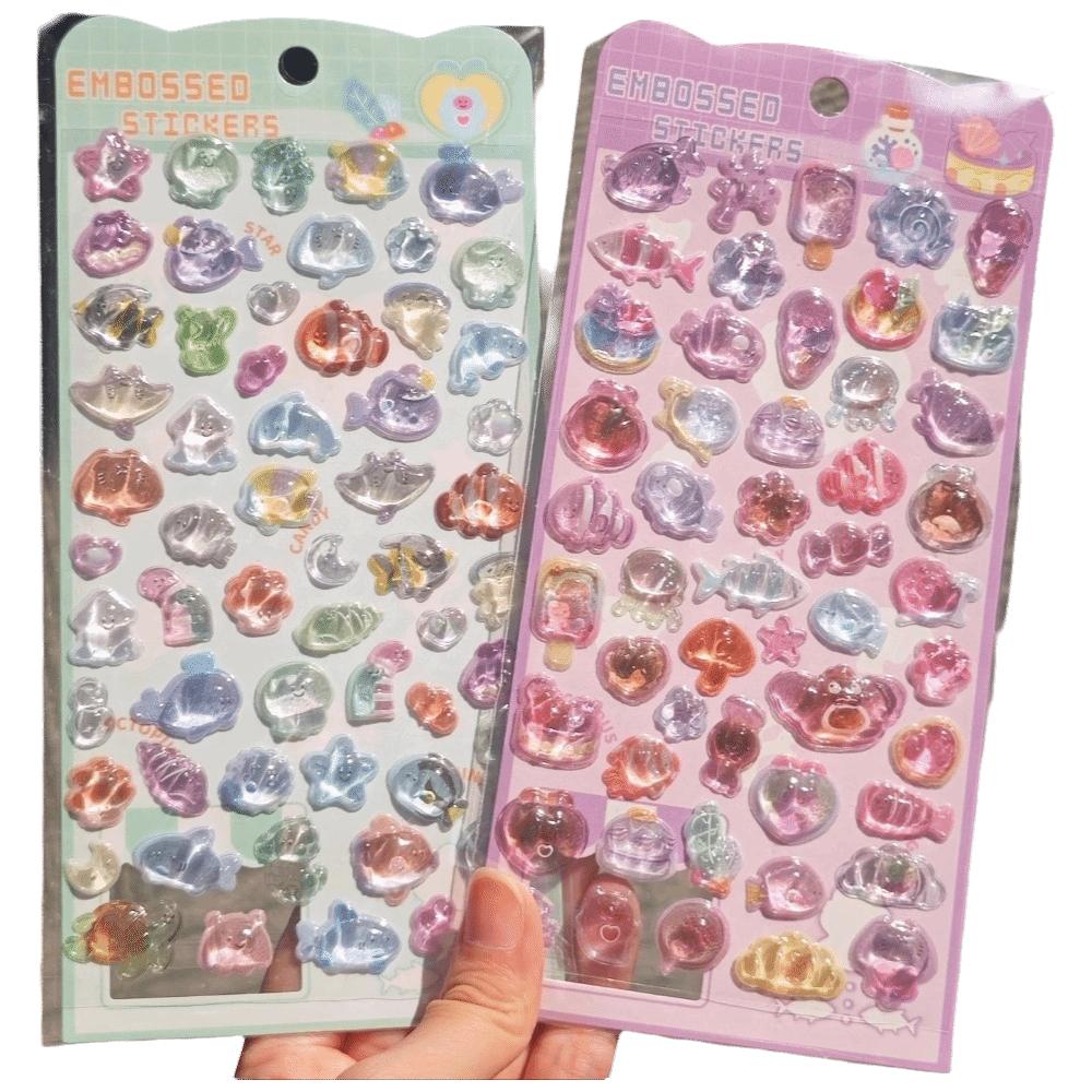 Crystal Resin Crystal Drop Sticker Solid Sticker Seashell Starfish Sticker  For Phone Case