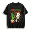 Grinch Geste Sechs Sieben Acht Lustiger Feiertagsdruck Oberteil Reines Baumwoll-T-Shirt