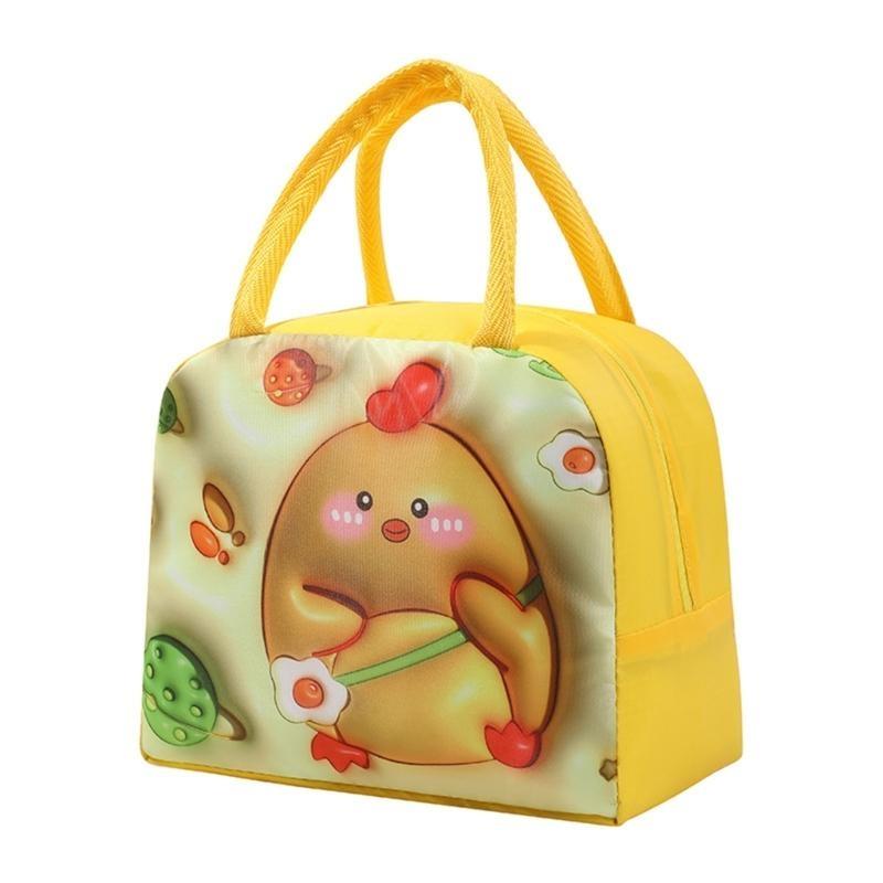 Waterproof Durable Fabric Lunch Box Bag with Lovely Animal Pattern for Kids
