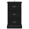 Nightstand Black Oak Look 39 X 39 X 67.5 Cm Engineered Wood