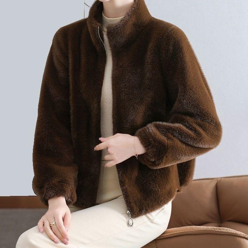Winter Mallard Style Premium Faux Mink Plush Coat Women Versatile Loose Fit