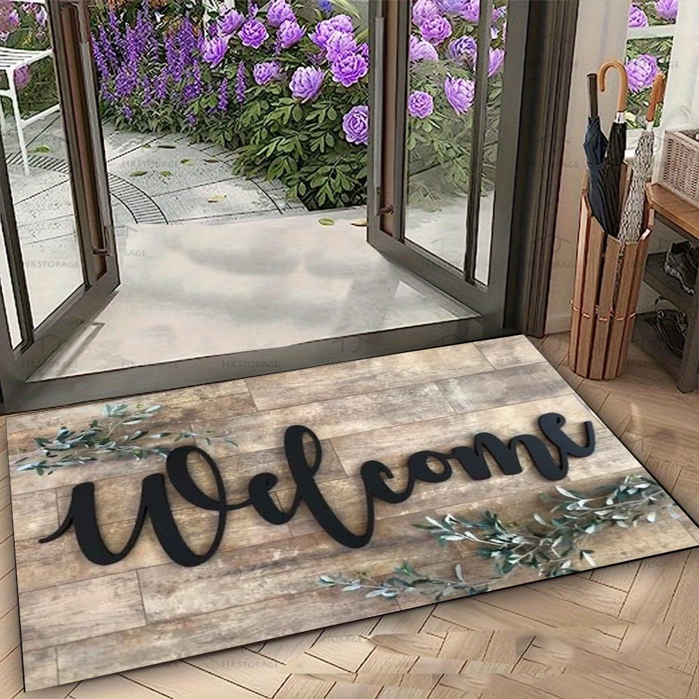 

Welcome Pattern Door Mat Various Styles with Different Backgrounds Fonts NonSlip Floor Mat for Home Entrance Decor 30x50cm