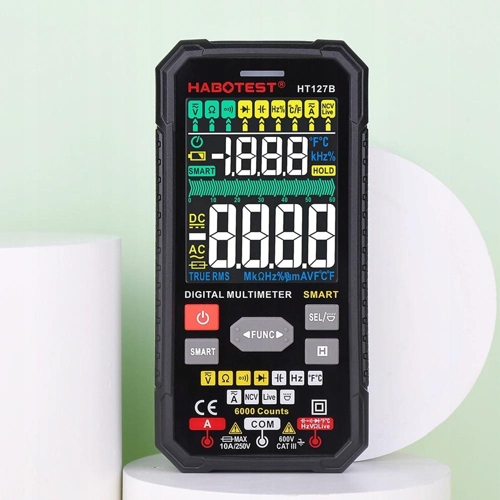 Digital Universal Multimeter True Rms Ncv Thermocouple Cables Case Batteries