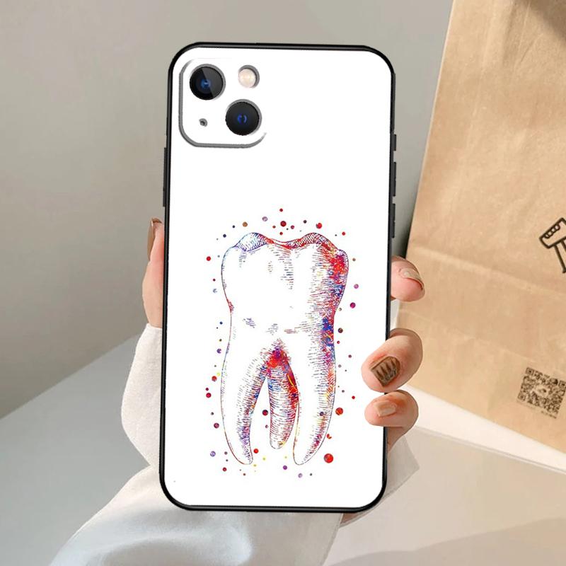 

чехол с рисунком зуба стоматолога для iPhone 16 15 14 13 11 12 Pro Max XS X XR Plus Задняя крышка для iPhone 16 15 14 12 13 Mini For iPhone 15