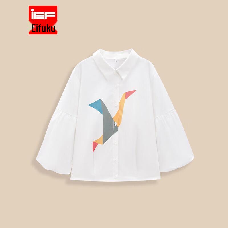 IEF Women s 2026 S/S Korean Style Printed Versatile Shirt L
