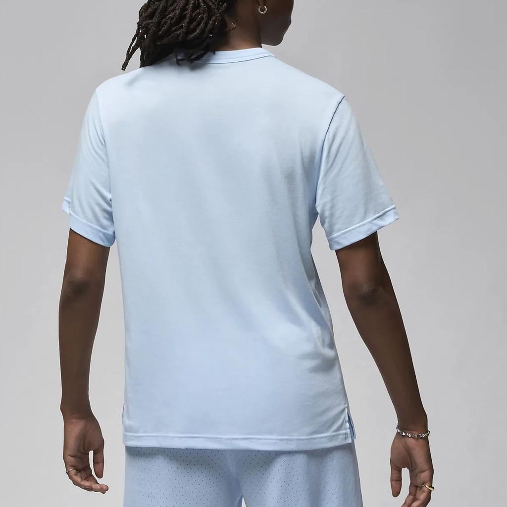 Jordan Soft Cotton Blend Quick-Dry Comfortable Casual Sports Round Neck Pullover Short Sleeve T-Shirt Men Tops Turquoise-Blue Black FN5830-441