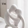 Unique Wedding Gift Ideas 3D Printed Abstract Couple Embrace Statue, Heart Hollow Love Figurine, Minimalist Romantic Soft Furnishing Displays