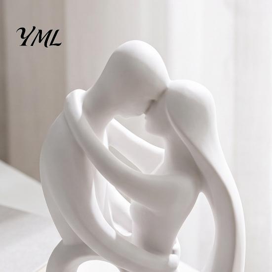 Unique Wedding Gift Ideas 3D Printed Abstract Couple Embrace Statue, Heart Hollow Love Figurine, Minimalist Romantic Soft Furnishing Displays
