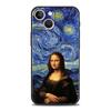 Mona Lisa Van Gogh Oil Painting Art Luxury Phone Case For iPhone 13 15 14 12 11 Pro MAX XR X SE XS 7 8 Plus Soft Black Cover