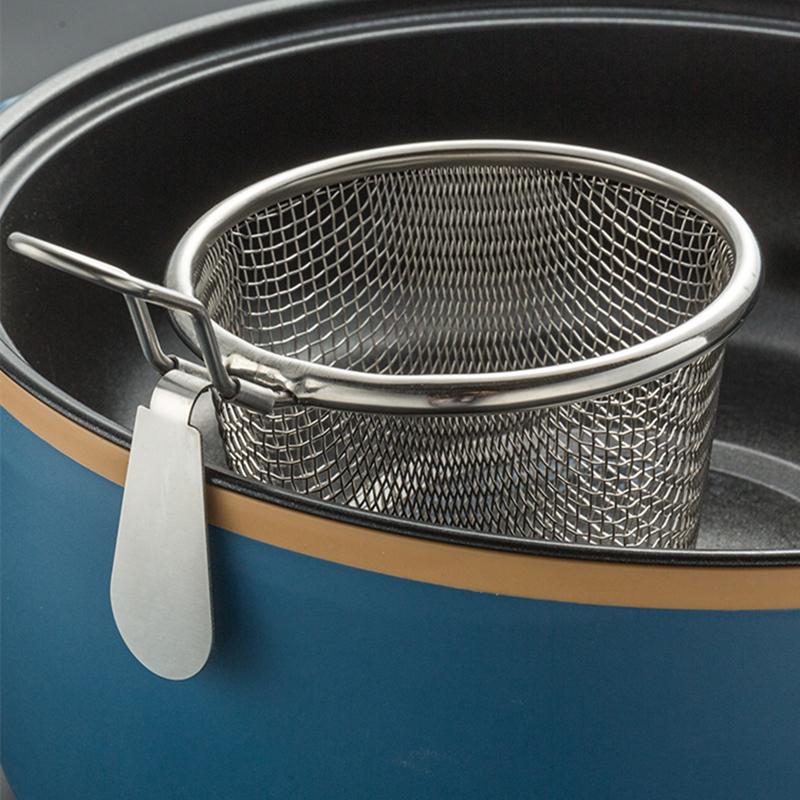 Silver Stainless Steel Hot Pot Colander Hanging Noodle Drainer Vegetable Mesh Sieve Food Filter Skimmer Frying Basket Tools