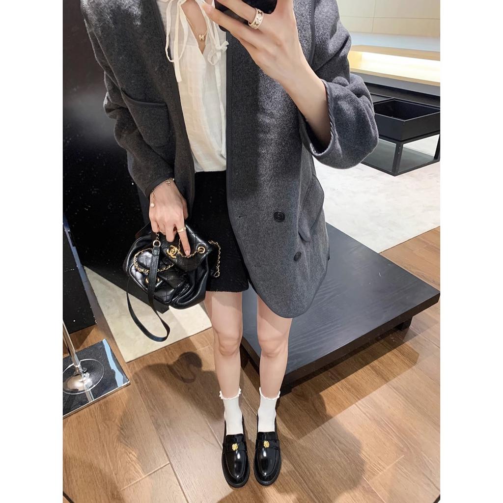 Studiolae small gold coin platform sole single shoes soft sole round head one pedal thick heel loafer small leather shoes women