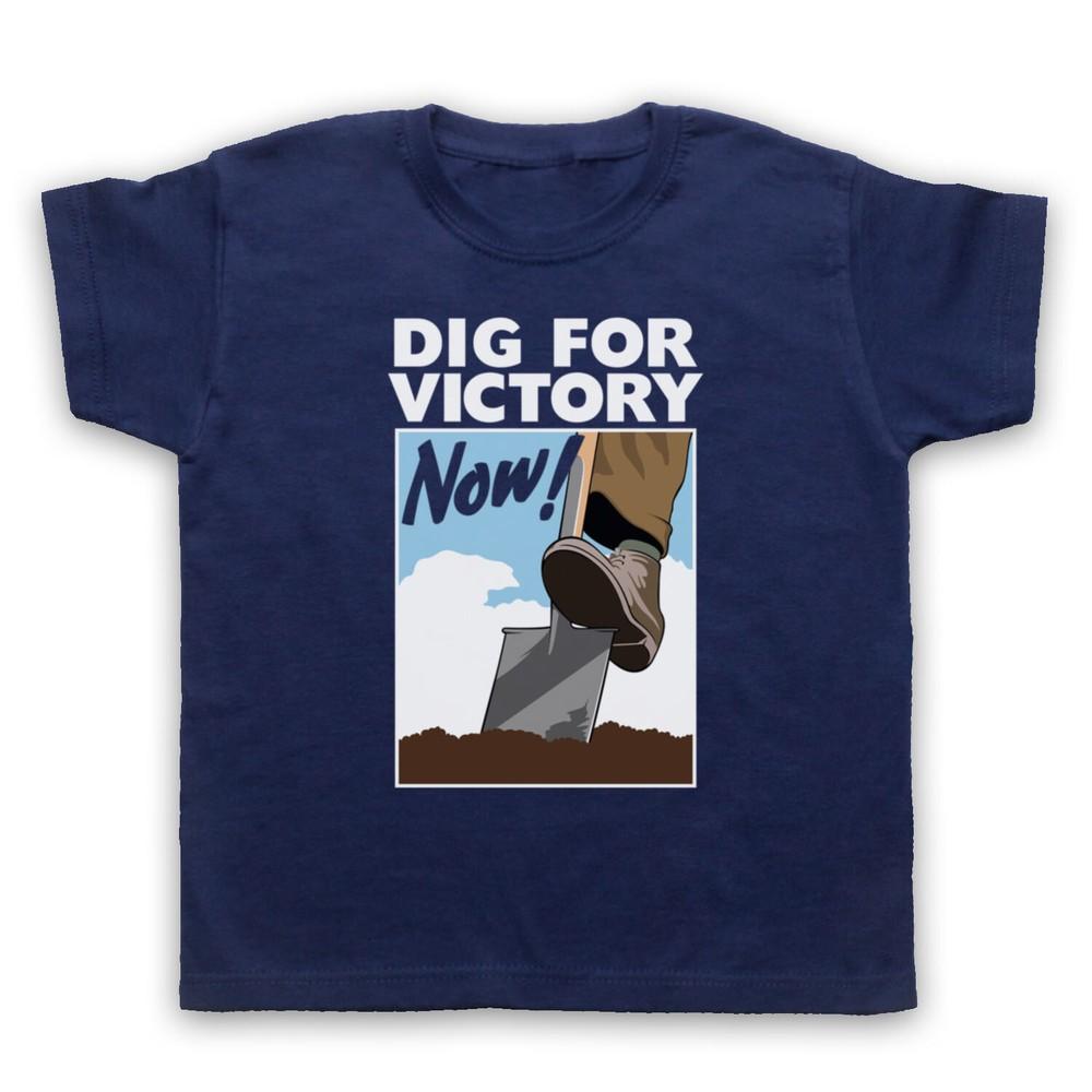 

Dig For Victory Now World War 2 Slogan Retro Poster Kids Childs T-Shirt M