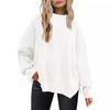 Women's Chunky Knit Loose Batwing Sweater - Autumn & Winter Round Neck, Long Sleeve, Solid Color, Side Slits, European Size, Lazy Style