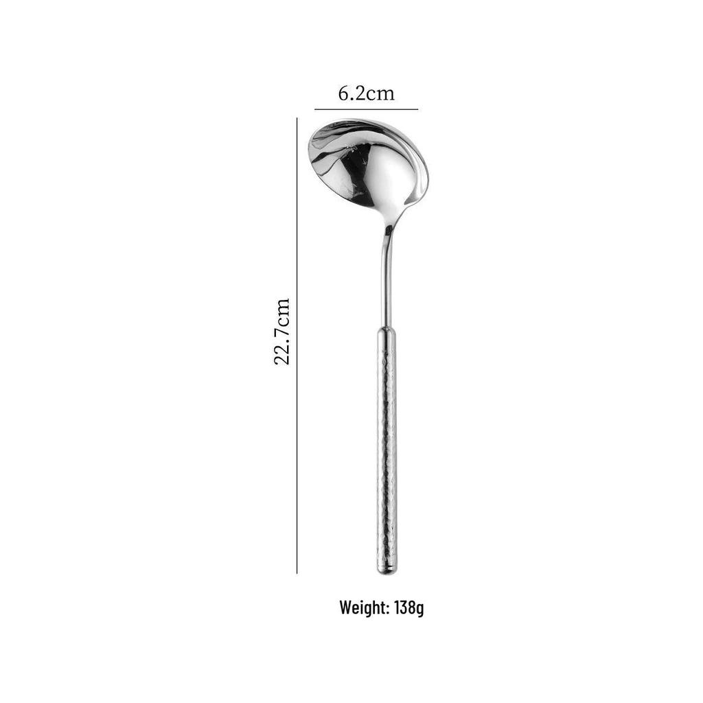 Round Diamond Cutlery Set: 304 Stainless Steel Steak Knife, Fork, Spoon, Spatula, Ladle, Slotted Spoon, Frying Spatula.