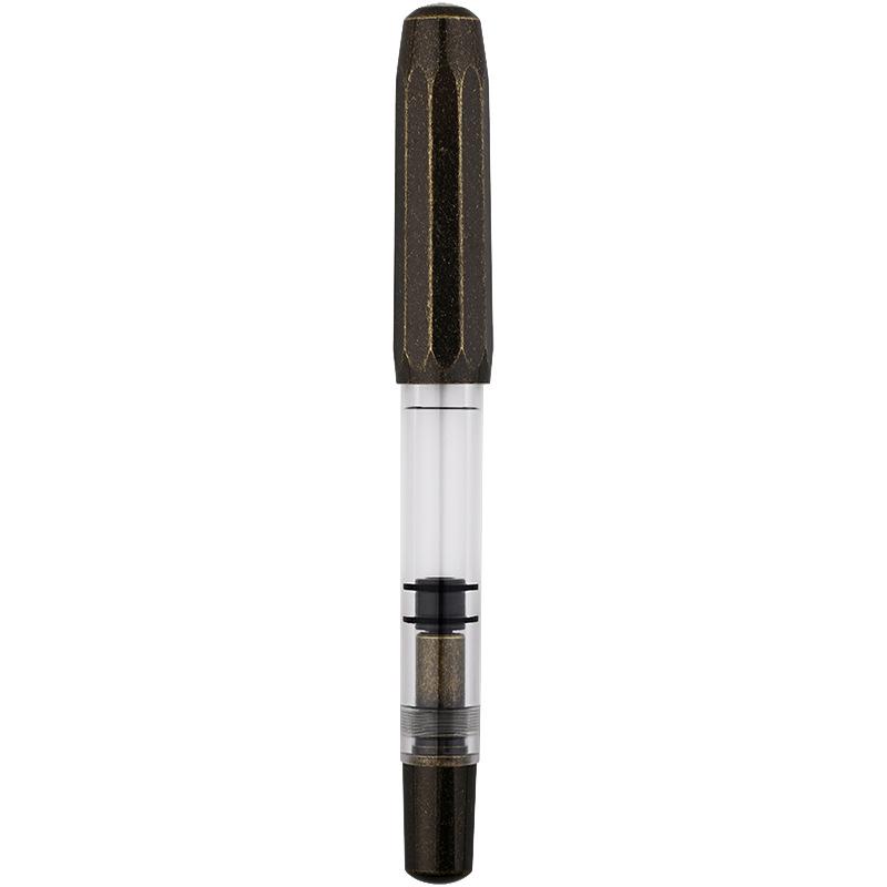 MOONMAN T1 Handmade Resin Fountain Pen, Large Capacity Piston Filler, Fine Nib with Aluminum Alloy Barrel