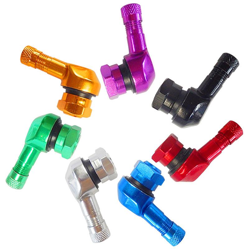 1Pc 90 Degree CNC Motorcycle Tire Valve Stems 17mm Universal CNC Aluminum Tubeless Valve Stems 10 Color Valve Caps